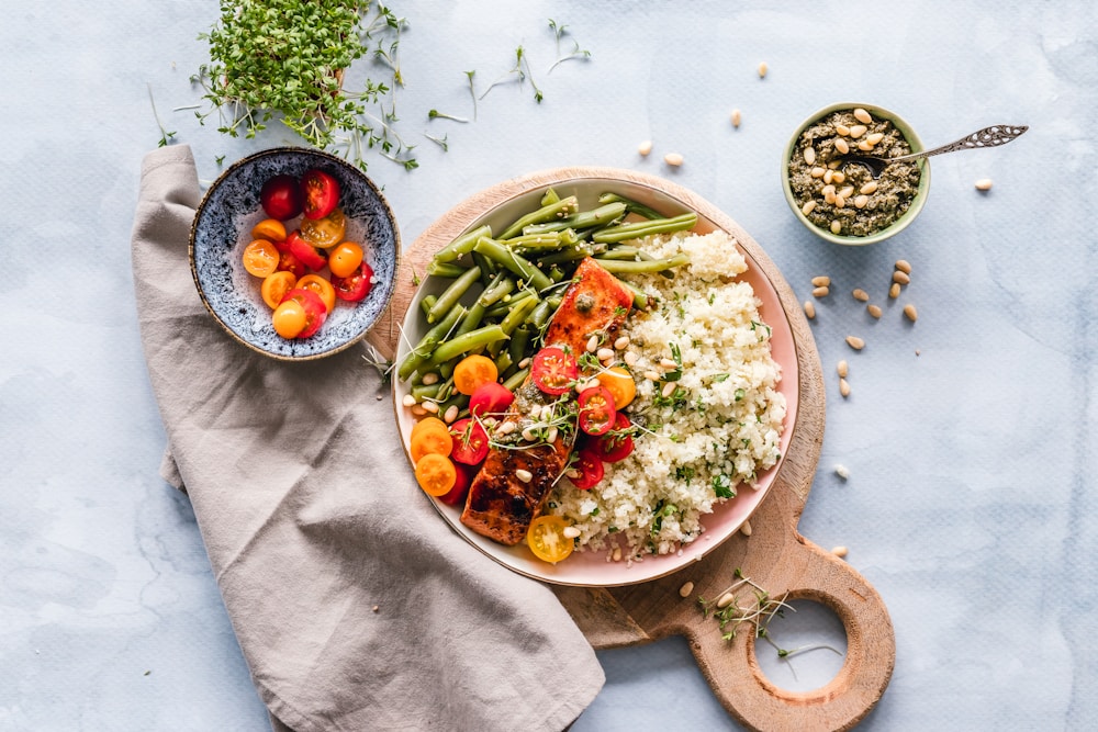 A colorful freshly prepared meal
